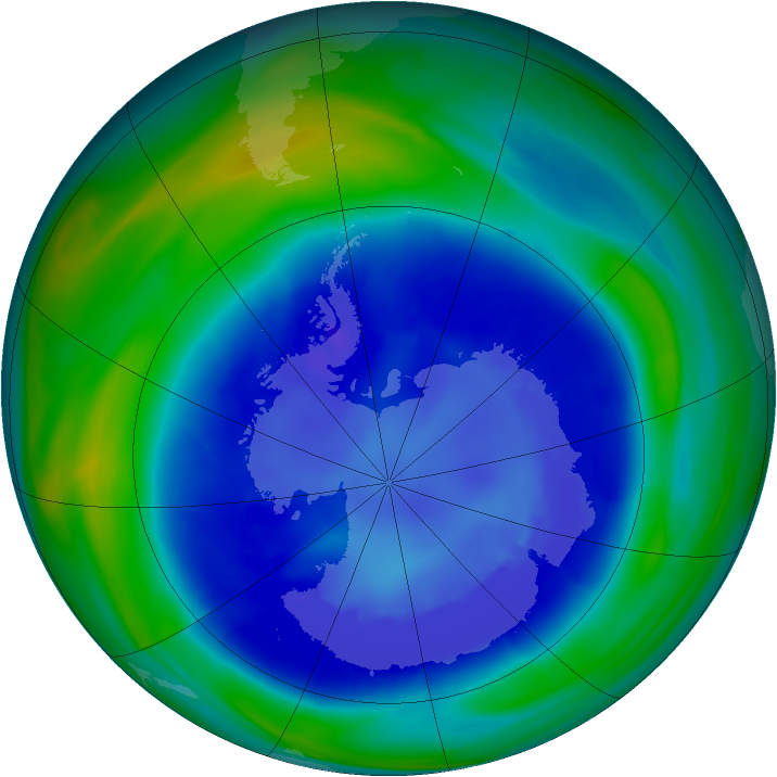 Antarctic ozone map for 01 September 2006